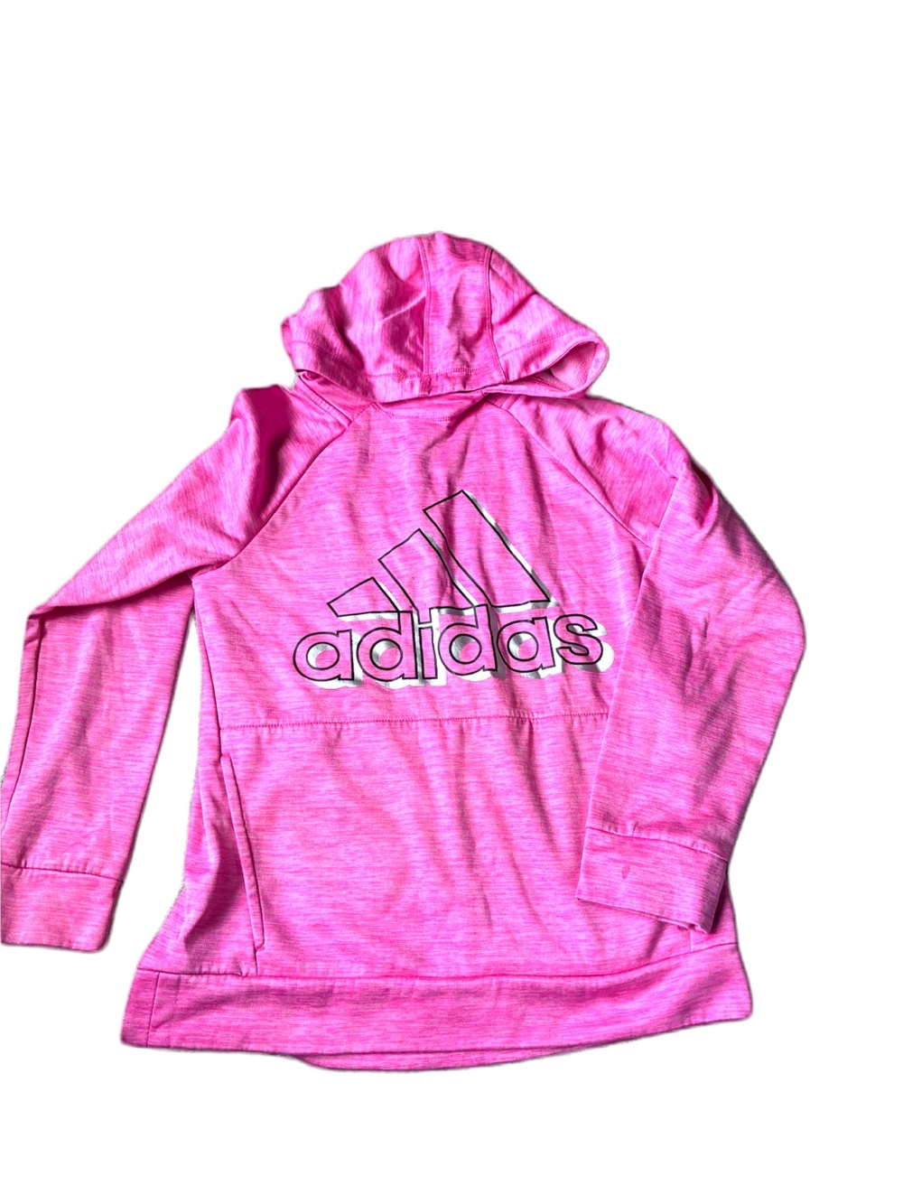 adidas Youth Pink Logo Hooded Sweatshirt